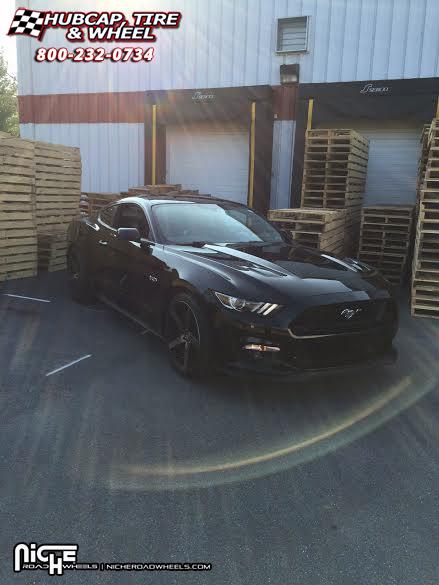 vehicle gallery/ford mustang niche milan m134  Black & Machined with Dark Tint wheels and rims